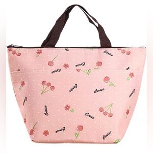 Cerise Cherry Insulated Lunch Tote Bag